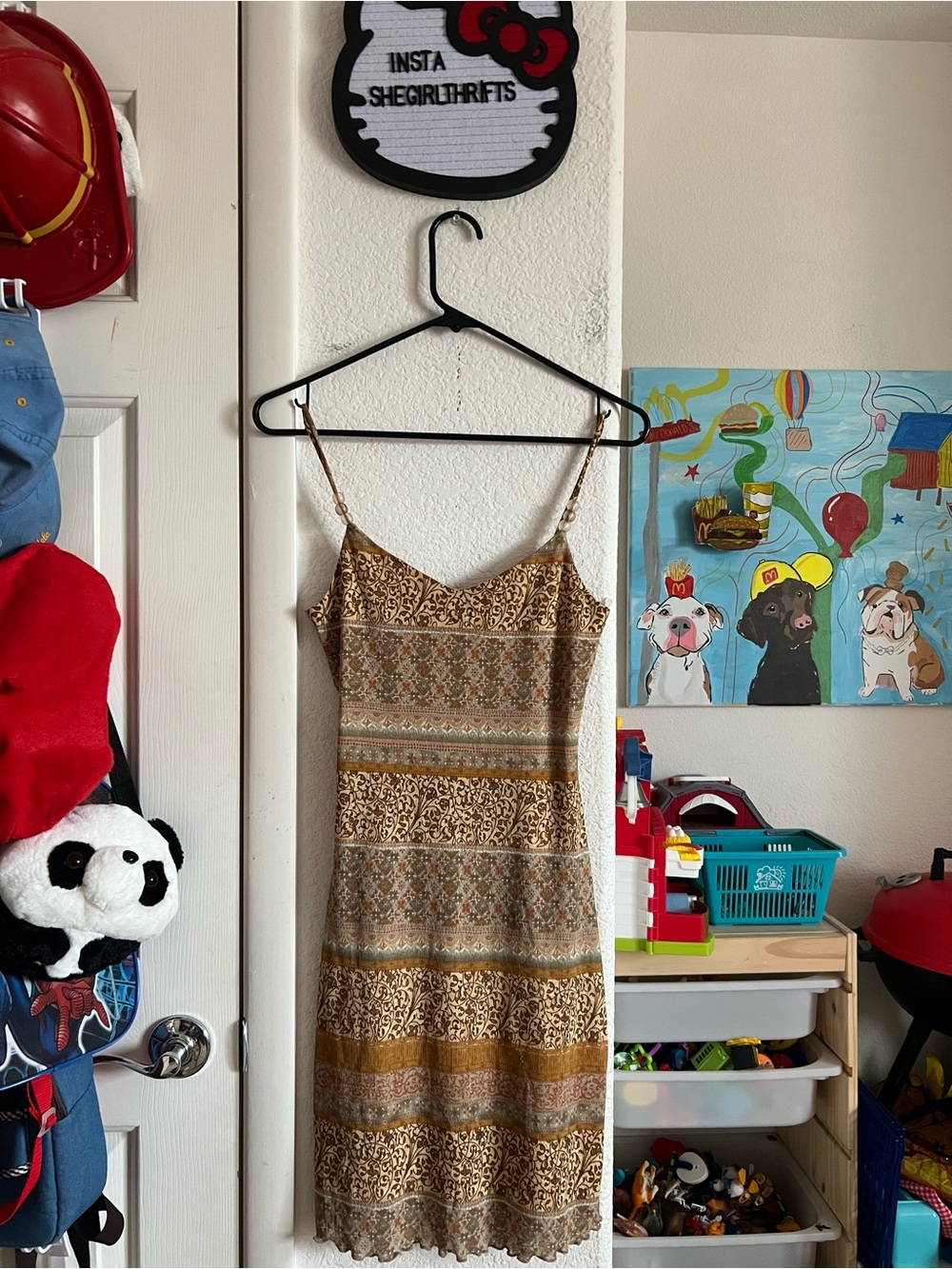 Y2K XI pattern mini dress